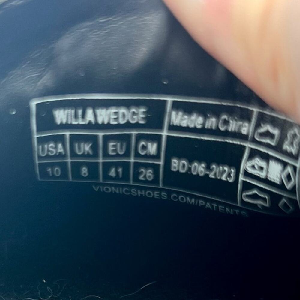 Vionic Women's Willa Wedge Slip on Shoes Size 10M EU 41 Black Leather NIB - Picture 10 of 10